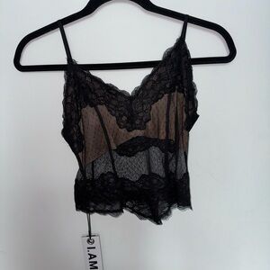 I.AM.GIA Black Lace Camisole Skye Top NWT